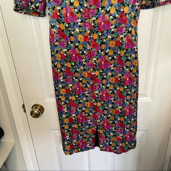 FINK Modell Vintage Floral Midi Dress 12 - Picture 7 of 8